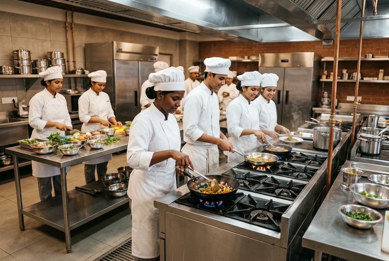 A master chef at work in a professional kitchen